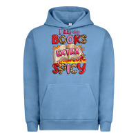 Pigment Pebble Blue i like my books extra spicy Urban Hoodie - Artiststas