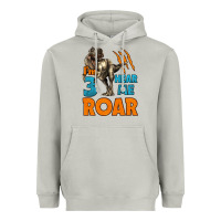 Moon Dust i'm three hear me roar dinosaur birthday Heavyweight Hoodie - LillyAllenDesigns
