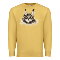 Antique Gold Maine Coon Cat Face Premium Sweatshirt - LillyAllenDesigns