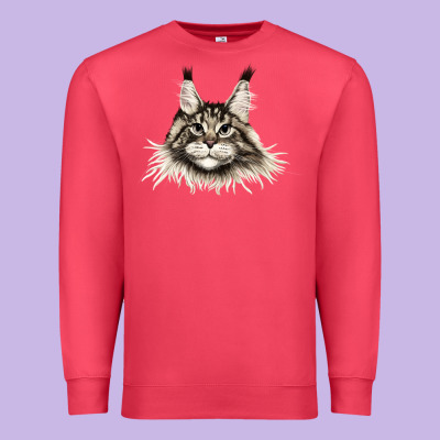 Maine Coon Cat Face Premium Sweatshirt Designed By Lillyallendesigns