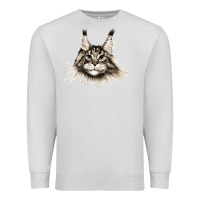 Dove Grey Maine Coon Cat Face Premium Sweatshirt - LillyAllenDesigns