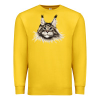 Lemon Maine Coon Cat Face Premium Sweatshirt - LillyAllenDesigns