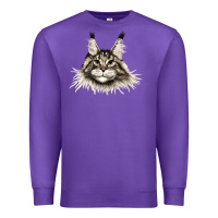 Purple Maine Coon Cat Face Premium Sweatshirt - LillyAllenDesigns