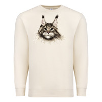 Sandshell Maine Coon Cat Face Premium Sweatshirt - LillyAllenDesigns
