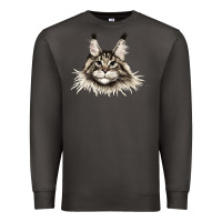 Smoke Maine Coon Cat Face Premium Sweatshirt - LillyAllenDesigns