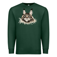 Sports Green Maine Coon Cat Face Premium Sweatshirt - LillyAllenDesigns
