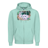 Seafoam Western Green Cowhide Frame Zipper Hoodie - Bettercallsaul