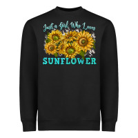 Black just a girl who loves sunflower Heavyweight Sweatshirt - texasbilliewilder