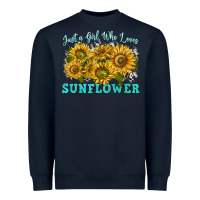 Navy just a girl who loves sunflower Heavyweight Sweatshirt - texasbilliewilder