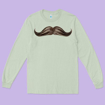 Brown Moustache Fa Element Long Sleeve Tee Designed By Fadigitalartstudio