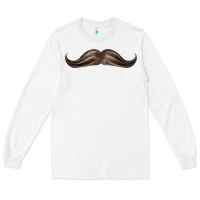 White brown moustache fa element Long Sleeve Tee - FaDigitalArtStudio