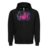 Black Old Leopard American Flag Zipper Hoodie - Bettercallsaul