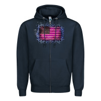 Navy Old Leopard American Flag Zipper Hoodie - Bettercallsaul