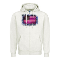 Oatmeal Heather Old Leopard American Flag Zipper Hoodie - Bettercallsaul