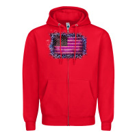 Red Old Leopard American Flag Zipper Hoodie - Bettercallsaul