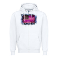 White Old Leopard American Flag Zipper Hoodie - Bettercallsaul
