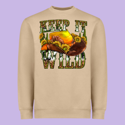 Keep It Wild Western Heavyweight Sweatshirt Designed By Texasbilliewilder