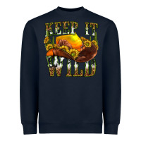 Navy keep it wild western Heavyweight Sweatshirt - texasbilliewilder