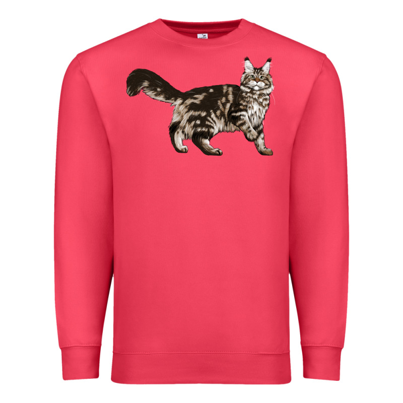 Maine Coon Cat Premium Sweatshirt by LillyAllenDesigns | Teevron