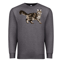 Charcoal Heather Maine Coon Cat Premium Sweatshirt - LillyAllenDesigns