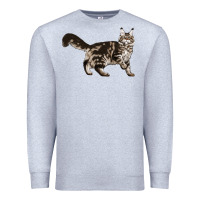 Heather Grey Maine Coon Cat Premium Sweatshirt - LillyAllenDesigns