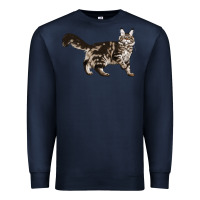 Navy Maine Coon Cat Premium Sweatshirt - LillyAllenDesigns