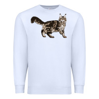 White Maine Coon Cat Premium Sweatshirt - LillyAllenDesigns