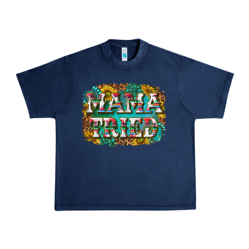 Western Mama Tried With Sunflowers And Gemstone Urban Heavy Tee by texasbilliewilder | Teevron