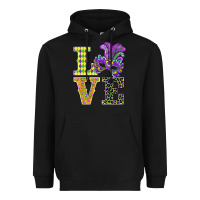 Black mardi gras love mask Heavyweight Hoodie - BarkalooDesign
