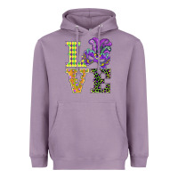 Lavender mardi gras love mask Heavyweight Hoodie - BarkalooDesign