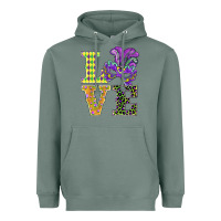 Sage mardi gras love mask Heavyweight Hoodie - BarkalooDesign