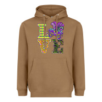 Toasted Coconut mardi gras love mask Heavyweight Hoodie - BarkalooDesign