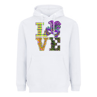 White mardi gras love mask Heavyweight Hoodie - BarkalooDesign