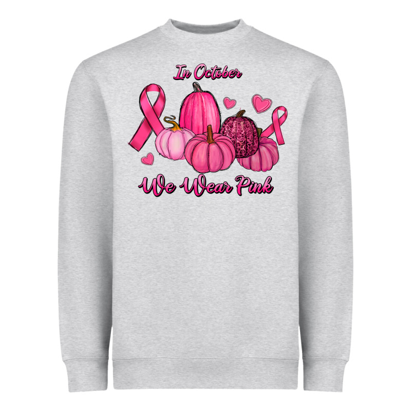 In October We Wear Pink Pumpkins Heavyweight Sweatshirt by RanaPortraitStore | Teevron