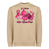 Mushroom In October We Wear Pink Pumpkins Heavyweight Sweatshirt - RanaPortraitStore