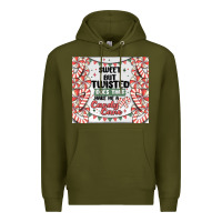 Army Green sweet but twisted does that make me a candy cane Premium Hoodie - MaliasSmallBusiness