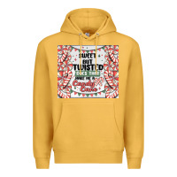 Mustard sweet but twisted does that make me a candy cane Premium Hoodie - MaliasSmallBusiness