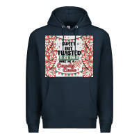 Navy sweet but twisted does that make me a candy cane Premium Hoodie - MaliasSmallBusiness