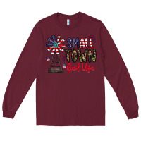 Burgundy small town gail usa Long Sleeve Tee - CowhideDigitalArt