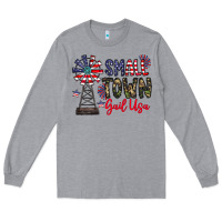 Heather Grey small town gail usa Long Sleeve Tee - CowhideDigitalArt