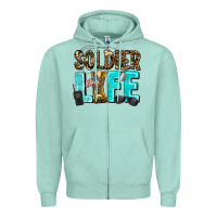 Seafoam soldier  life Zipper Hoodie - AdoDesignShop