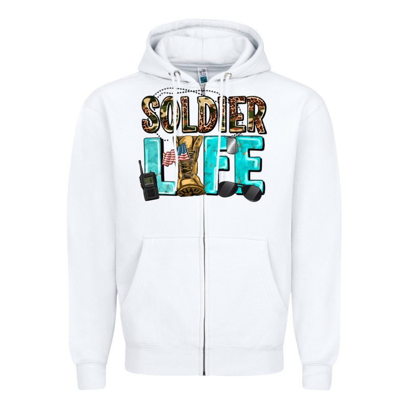 Soldier  Life Zipper Hoodie by AdoDesignShop | Teevron