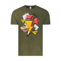 Vintage Olive teacher lightning bolt Vintage Tee - texasbilliewilder