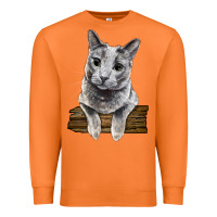 Carrot Russian Blue Cat Face Premium Sweatshirt - LillyAllenDesigns