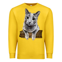 Lemon Russian Blue Cat Face Premium Sweatshirt - LillyAllenDesigns