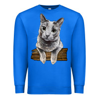 True Royal Russian Blue Cat Face Premium Sweatshirt - LillyAllenDesigns