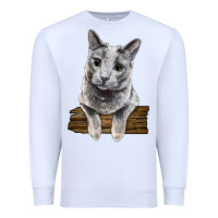 White Russian Blue Cat Face Premium Sweatshirt - LillyAllenDesigns