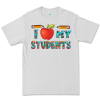 Dove Grey i love my students with pen and Premium Tee - Artiststas