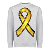 Heather Grey Gold Cancer ribbon Heavyweight Sweatshirt - RanaPortraitStore