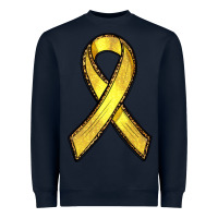 Navy Gold Cancer ribbon Heavyweight Sweatshirt - RanaPortraitStore
